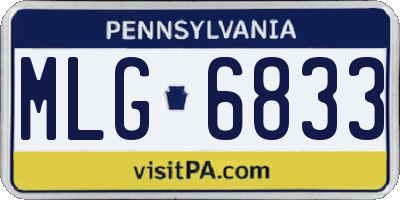 PA license plate MLG6833