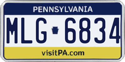 PA license plate MLG6834