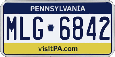 PA license plate MLG6842