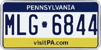 PA license plate MLG6844