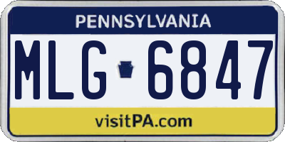 PA license plate MLG6847