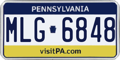 PA license plate MLG6848
