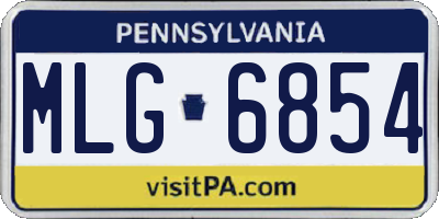 PA license plate MLG6854