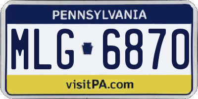PA license plate MLG6870