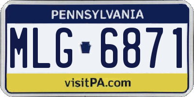 PA license plate MLG6871
