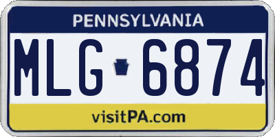 PA license plate MLG6874