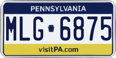PA license plate MLG6875