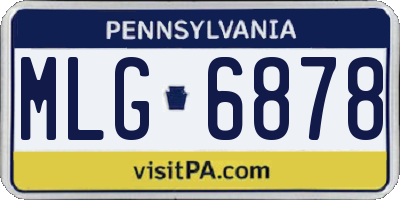 PA license plate MLG6878