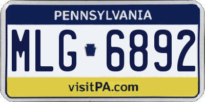 PA license plate MLG6892