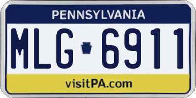 PA license plate MLG6911