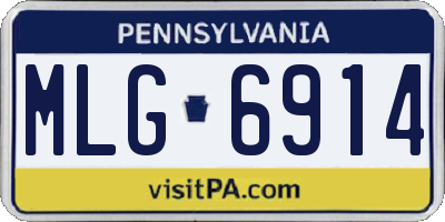 PA license plate MLG6914