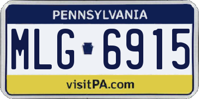 PA license plate MLG6915