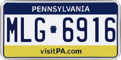 PA license plate MLG6916