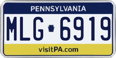PA license plate MLG6919