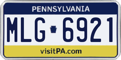 PA license plate MLG6921