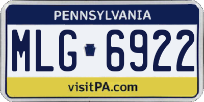 PA license plate MLG6922