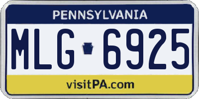 PA license plate MLG6925
