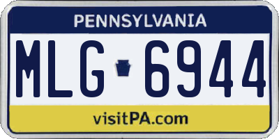 PA license plate MLG6944