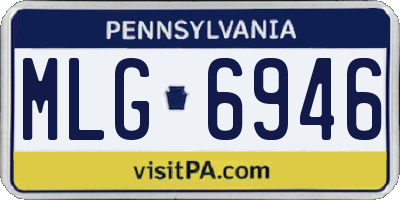 PA license plate MLG6946