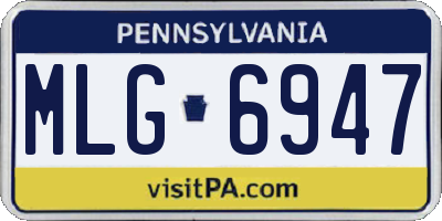 PA license plate MLG6947