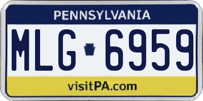 PA license plate MLG6959