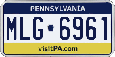 PA license plate MLG6961