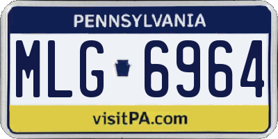 PA license plate MLG6964