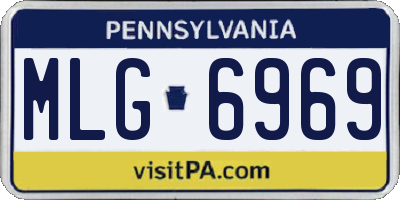PA license plate MLG6969