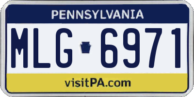 PA license plate MLG6971