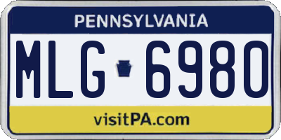 PA license plate MLG6980