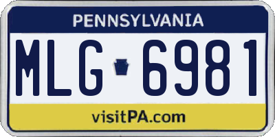 PA license plate MLG6981