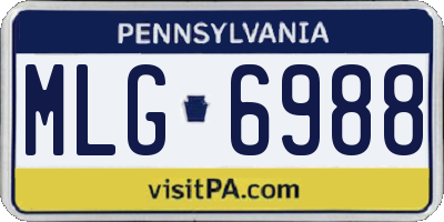 PA license plate MLG6988