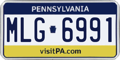 PA license plate MLG6991