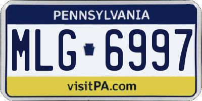 PA license plate MLG6997
