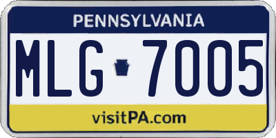 PA license plate MLG7005
