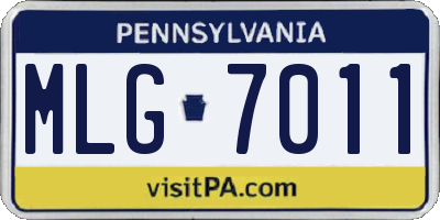 PA license plate MLG7011