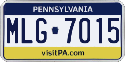 PA license plate MLG7015