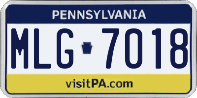 PA license plate MLG7018