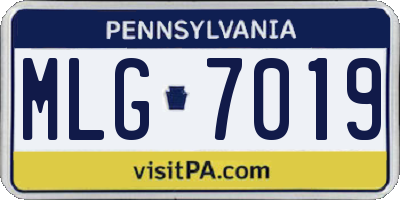 PA license plate MLG7019