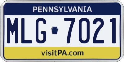 PA license plate MLG7021