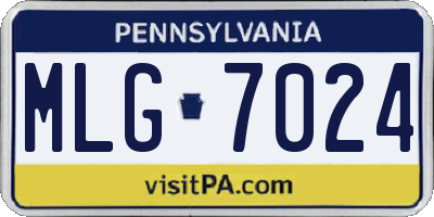 PA license plate MLG7024