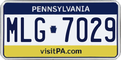 PA license plate MLG7029