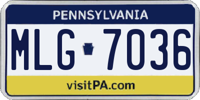 PA license plate MLG7036