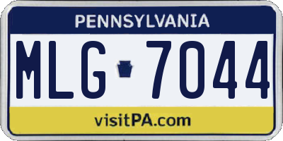 PA license plate MLG7044