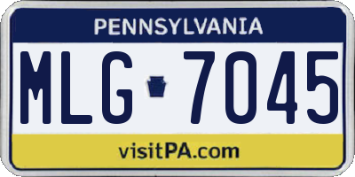 PA license plate MLG7045