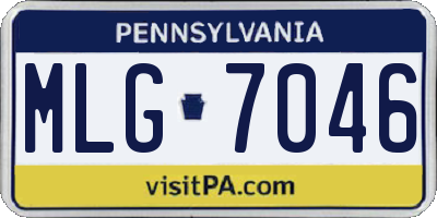 PA license plate MLG7046