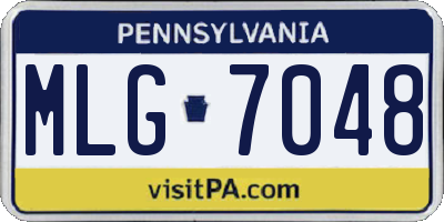 PA license plate MLG7048