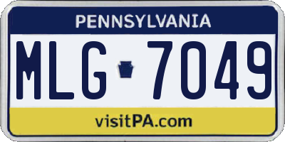 PA license plate MLG7049