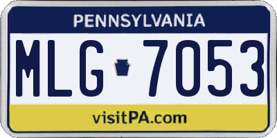 PA license plate MLG7053