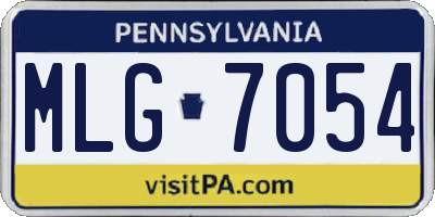 PA license plate MLG7054